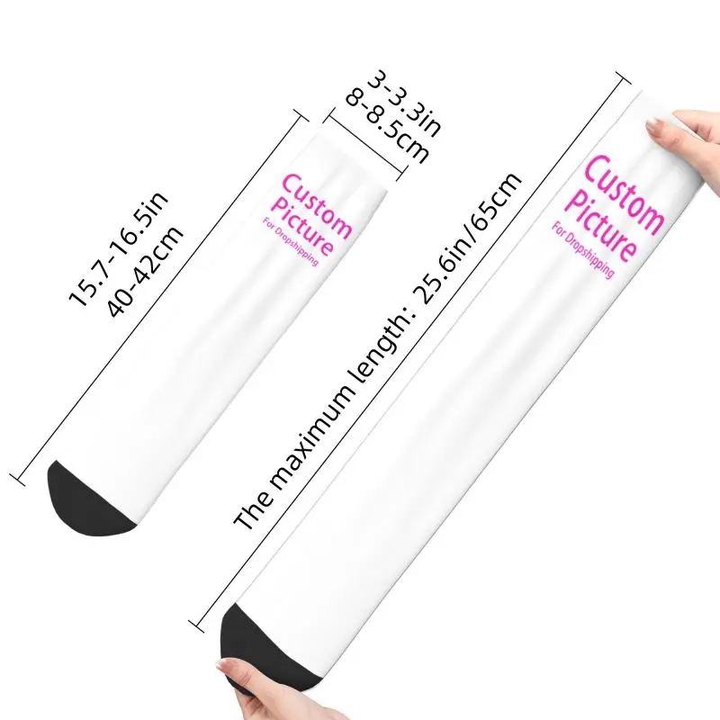 Personalized Custom Photo Logo Dress Socks Mens Womens Warm Fashion Customized DIY Print Crew Socks