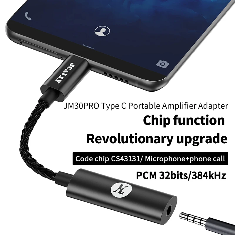 Chip Dac Áudio Digital Amp Portátil tipo c para 35 mm Pcm 32 Bit 384khz Dsd256 Suporte Mic Phone Call Jcally-jm30pro - Image 4