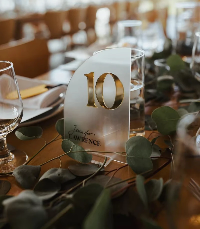 Half Arch Layered Luxe Acrylic Table Numbers Wedding Table Numbers Wedding Centerpieces Tables Names