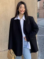 ay Casual Women's Small Suit Jaet 2024 Autumn Long Sve Pure Color Design Sensation  Sle Spring Autumn New Arrival