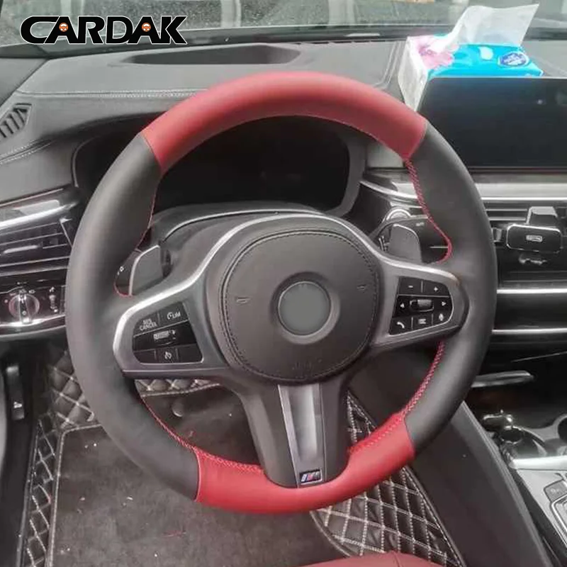 CARDAK Artificial Leather Car Steering Wheel Cover for BMW M Sport G20 G21 F40 F44 G22 G23 G30 G31 G32 G11 G12 G14 G15 G16 steering wheel cover