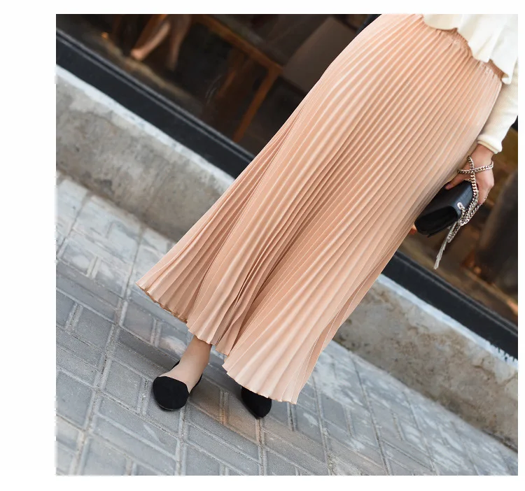 white pleated skirt TINT ERA High Waist Skirt Spring Autumn New Temperament Thin Chiffon Hand-pressed Crepe Pleated Large Swing A-line Skirts Women crop top and skirt