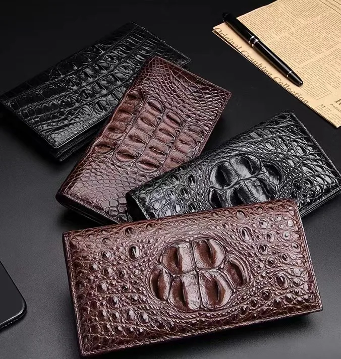 

2023 New Luxury Crocodile Leather Men's Long Wallet With Large Capacity And Multiple Slots Fashion Business Wallets 45