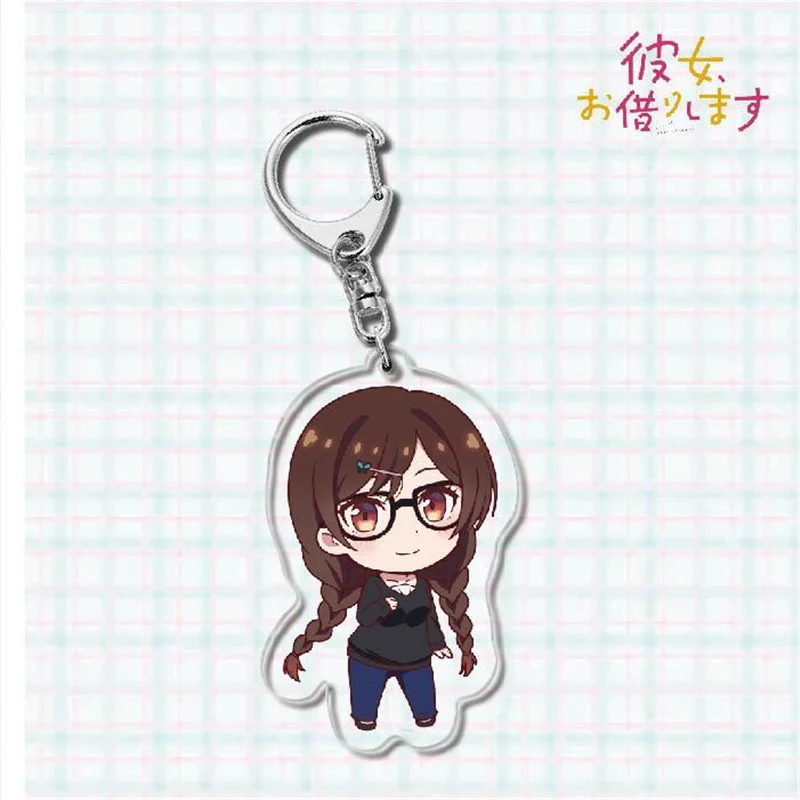 Cute Anime Rent A Girlfriend Keychain Kanojo Okarishimasu Chizuru Sumi Ruka Mami Figure Keyring Bag Charm Friends Gift Llaveros