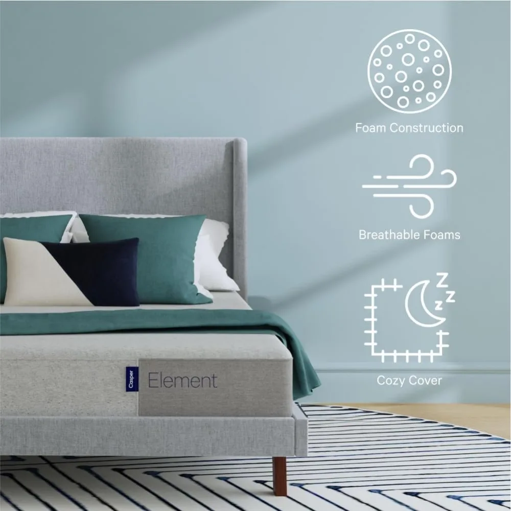 een Medium Firm Mattress-Memory Foam AirScapeTM Cooling + Support-100-Night Trial CertiPUR-US Mattress, Grey
