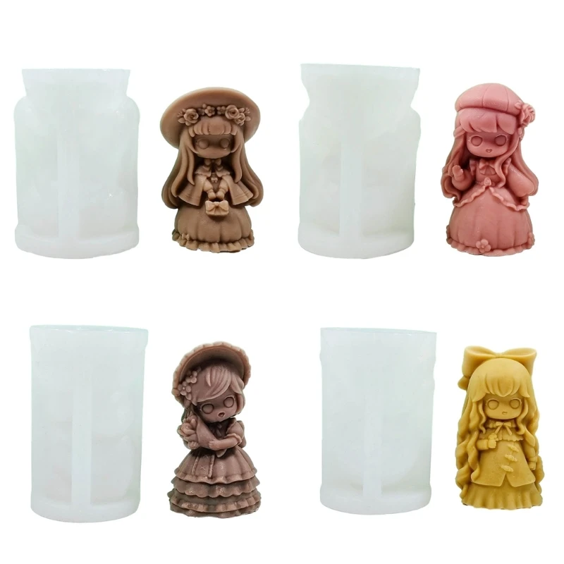 448B Fairy Girl Silicone Mold 3D Princess Plaster Soap Resin Mold