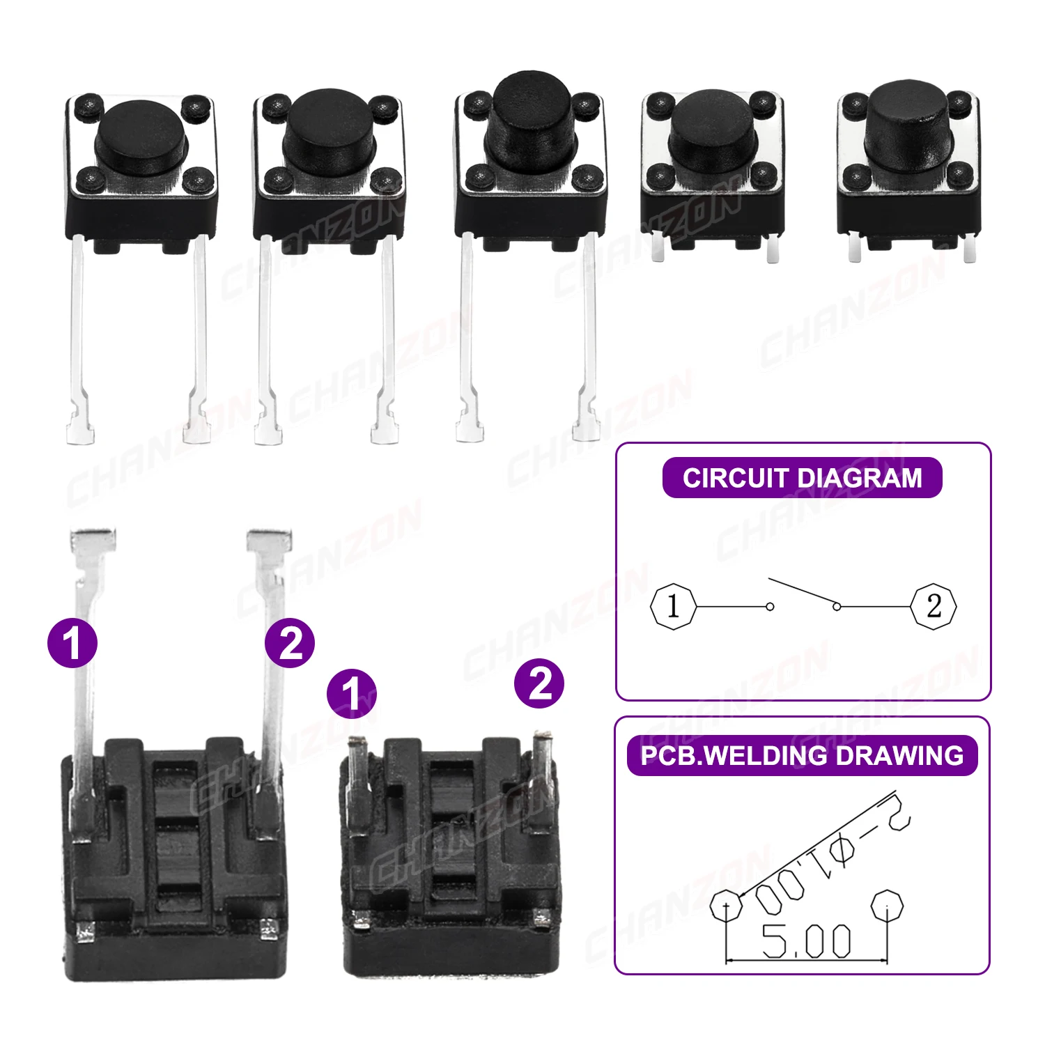 Micro Push Tact Switch 6x6mm for Arduino