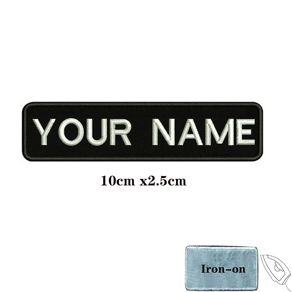 1 peça remendo de nome personalizado listras crachá ferro ou gancho laço preto 8x2.5cm 8x5cm 10x2.5cm 10x4cm 12x2.5cm 15x5cm 20x7cm 25x8cm
