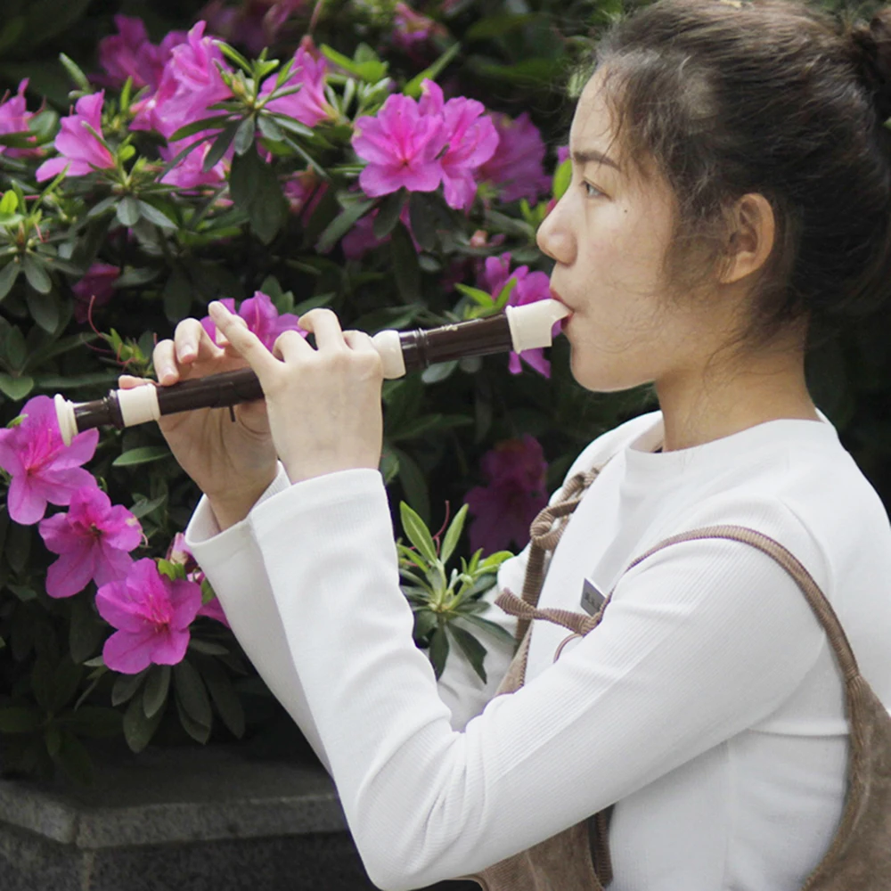 Treble Recorder IRIN 8 Hole Baroque Recorder Bass Recorder Removable Finger Rest And Carry Bag Set Woodwind Accessories