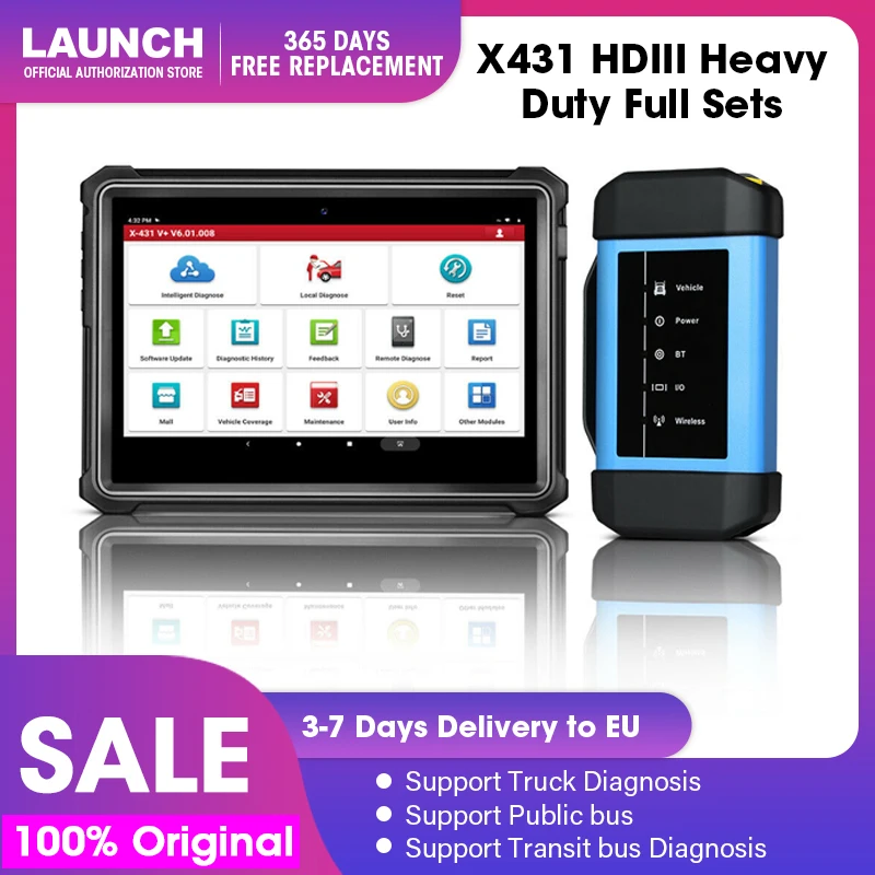 

Launch X431 V+ HDIII HD3 V 4.0 For 24V Heavy Duty Truck Car Diagnostic Tools OBD2 Scanner Diagnostic Tools Automotive Tools