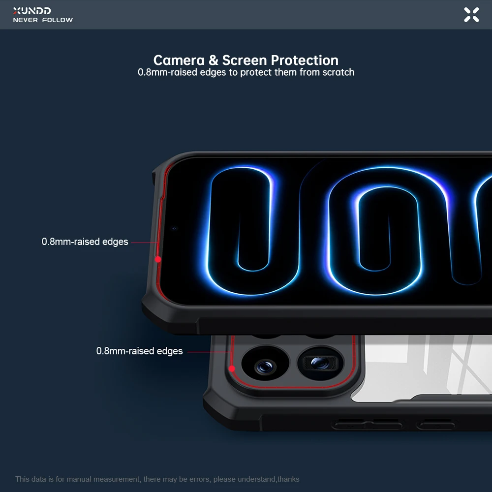 Enhanced Shockproof Magnetic Kickstand Clear Black Case with Camera Protection