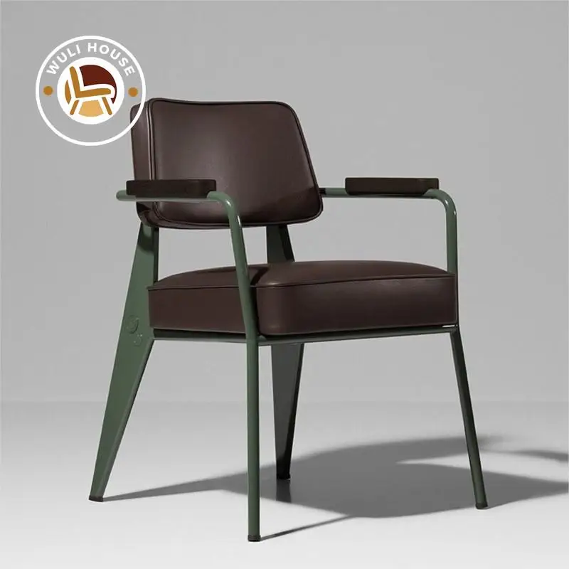 Wuli Nordic Wrought Iron Backrest Conference Chair Coffee Shop Restaurant Armchair Metal Modern Minimalist Negotiation Chair New