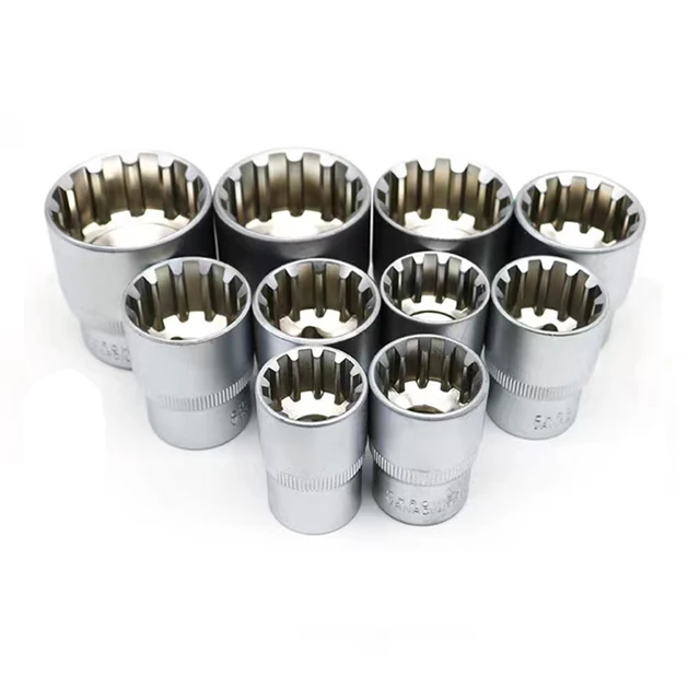 19Pcs 1/2" Drive Universal Spline Socket Set, Metric 8-32Mm 12