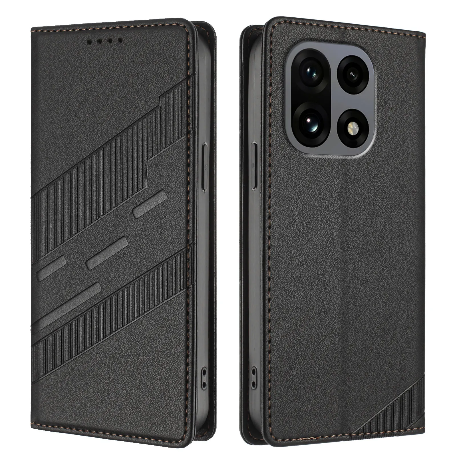 Luxury Leather Retro Wallet Flip Case with Magnetic Closure - Full Coverage Phone Cover