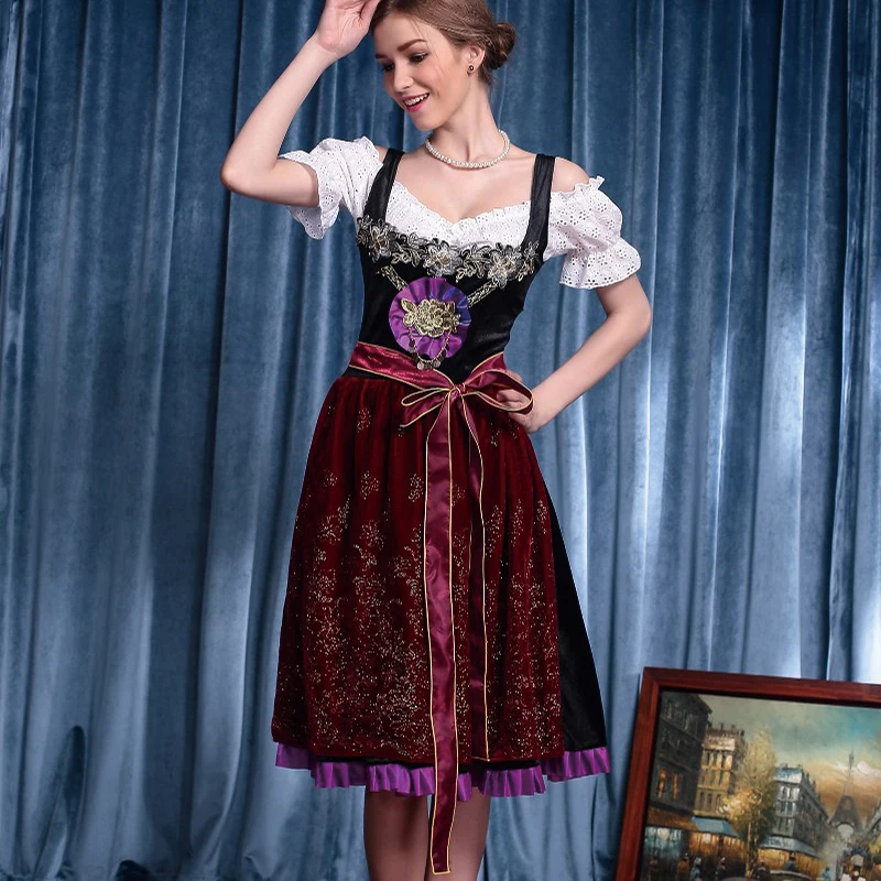Dirndl Robe Tablier Senior Déguisement Oktoberfest Femme Tablier