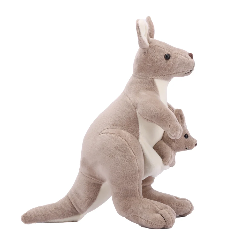 Kangaroo Plush Toy Kangaroo Mother with Baby Cute Appease Doll