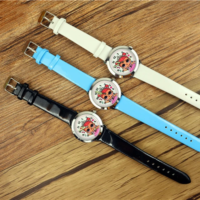 LOL Surprises Originales Cute Pretty Girl Minnie Style Children's Watches Kids Student Girls Quartz Leather Wrist LOLs Watch 3