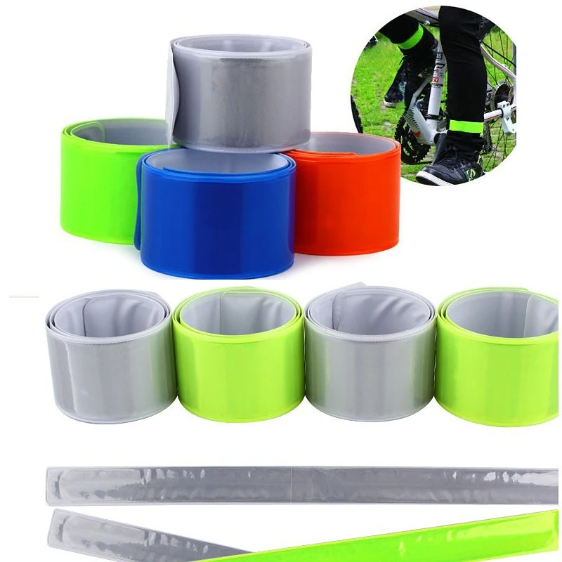 Reflective Wristband Slap Band Leg Straps Safety Reflector Bracelets Wrap Armband 2pcs for Running Riding reflective tape bands,led running armband