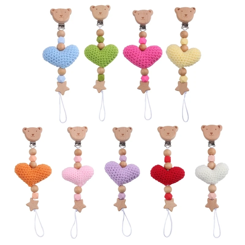 

Teether Clip Baby Chain Clip Silicone & Pacifier Clip Teether Hold Bear Pattern Toy Clip for Baby Nipples