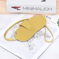 Elegant Leather Sunglass Holder - Portable and Slim Eyewear Pouch with Lanyard (YELLOW)