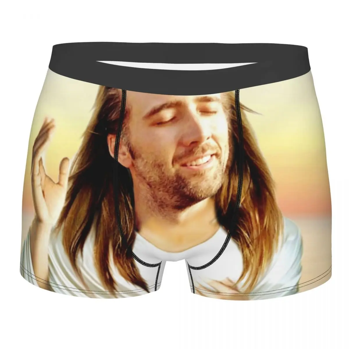 

Nicolas Cage Boxer Shorts Men 3D Print Male Soft Jesus Meme Underwear Panties Briefs