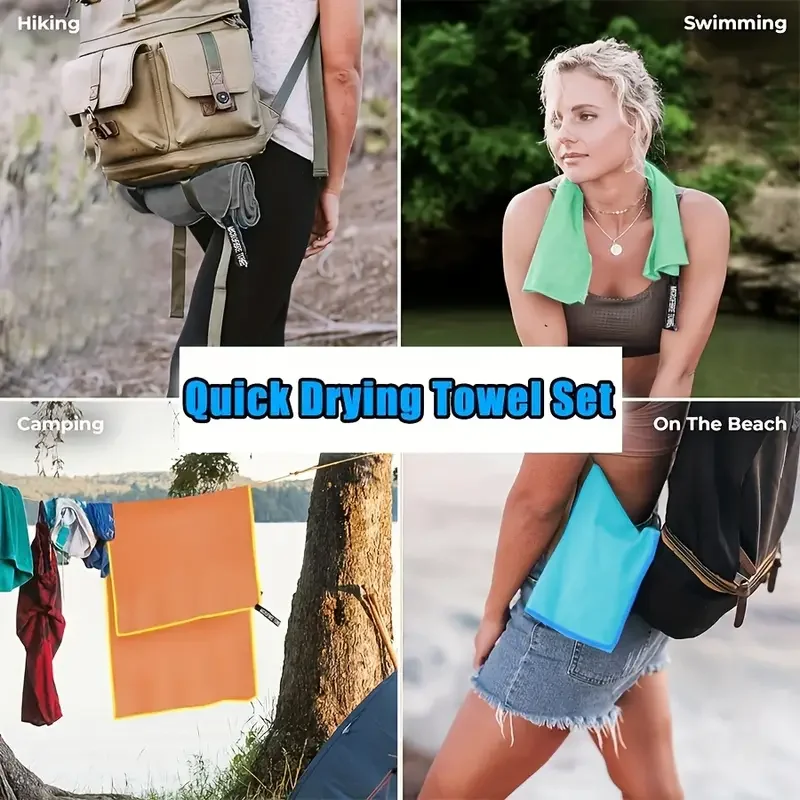 1-psc Microfiber Travel Towel, Quick Dry Towel Super Absorbent Compact Lightweight L For Beach, Gym, Pool, Bath, Yoga_voghion.com