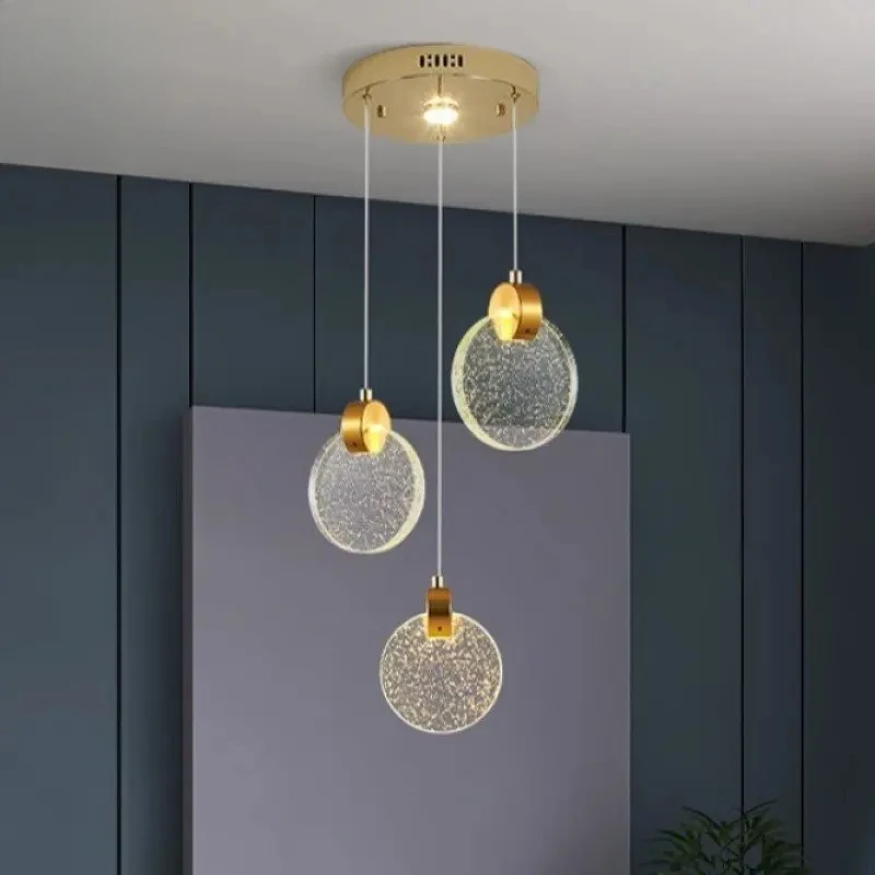 

Modern Simple 5head Highlight Crystal LED Chandelier Restaurant Bar Bedroom Bedside Pendant Lamps Room Decorat Study Chandeliers
