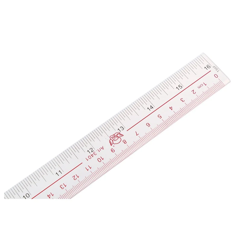 SOSW-40cm 16 Inches Length Measure Clear Plastic Straight Edge Ruler