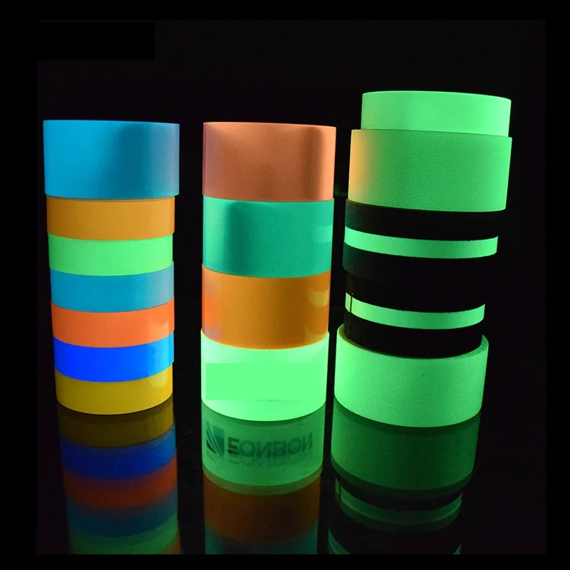 Glowing Self-adhesive Tape Fluorescent PET Luminous Sticker Emergency In The Dark Safety Stage Party Supplies Decorative double sided tape adhesive vinyl stickers