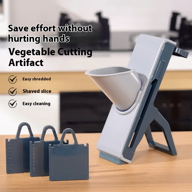 Vegetable Meat Cutter Carrot Potato Slicing Dicing Labor Saving Grinding Machine Kitchen Gadget Vegetable Cutter with Container