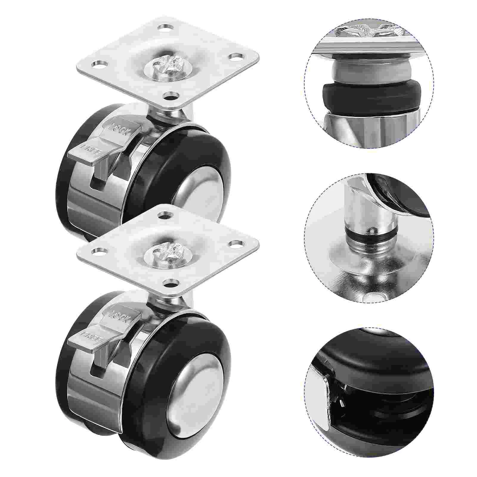 

4pcs Caster Wheels Set Caster Chair Wheels Office Replacement Set Workbench Caster Heavy Duty Threaded Stem Mount Industrial