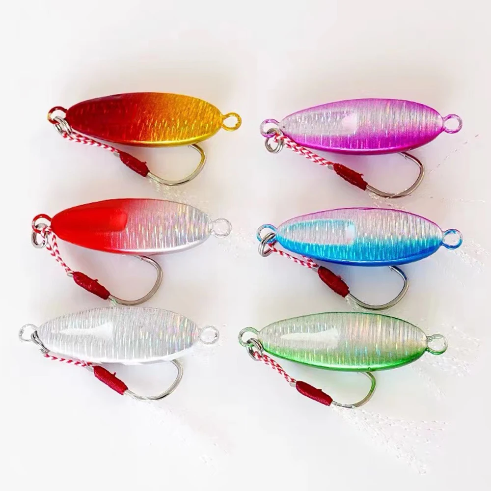 Micro cuillers métal 6 pièces 5.5g à 21g - Leurres de jigging pour pêche du bord en mer et eau douce