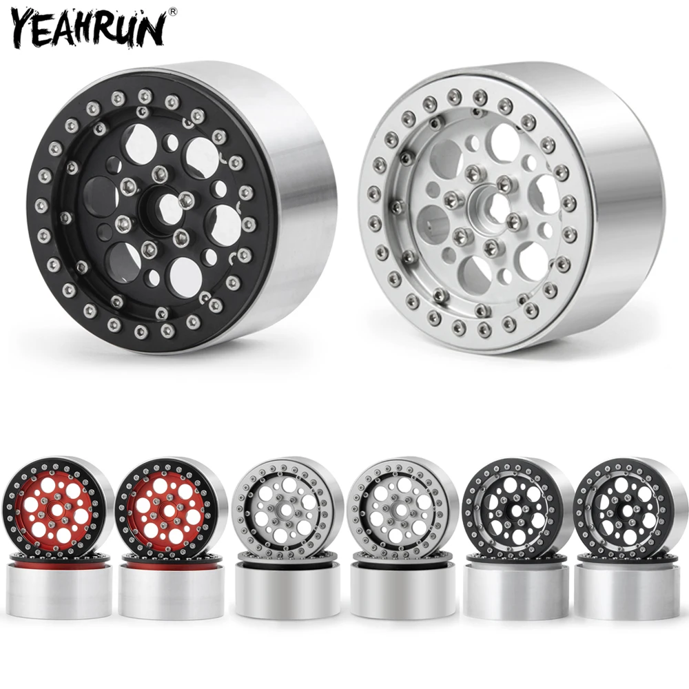 

YEAHRUN 4Pcs Aluminum 2.2 inch Beadlock Wheel Rims For 1/10 RC Crawler Axial SCX10 90027 90046 RR10 Wraith TRX4 TRX6 D90