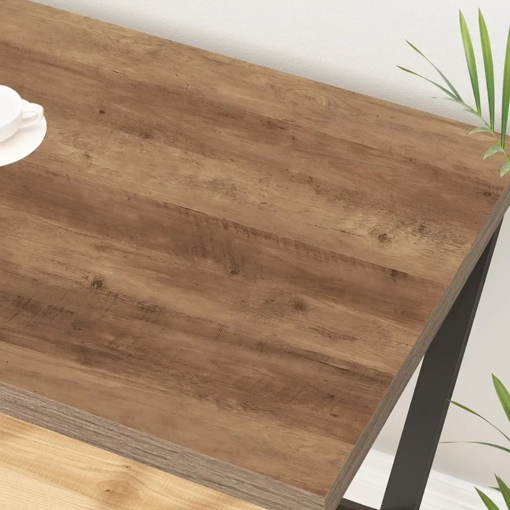 Farmhouse Work Study Writing Desk in Bedroom, Minimalist Wood Laptop Executive Workstation Computer PC Gaming Table,55 in
