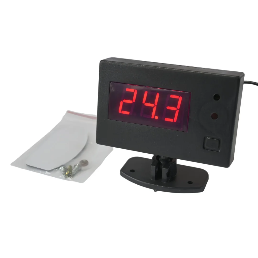 1pcs 자동차 40MM 디지털 수온 게이지 12V 24V 자동차 수정 듀얼 센서 내부 부품