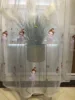 1 PC Small Fresh Window Screen Dancing Girl Embroidered Curtain Girl Bedroom Room Gauze Curtain Boutique Embroidery Modern 4
