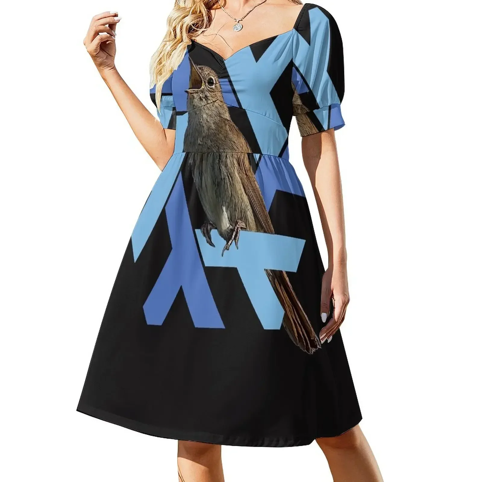 thumbnail image 1 of Vestido camisero clásico Nixos 2009 Nightingale de verano con una sola botonadura y manga corta para mujer, vestido de invitada de boda., 1 of 7