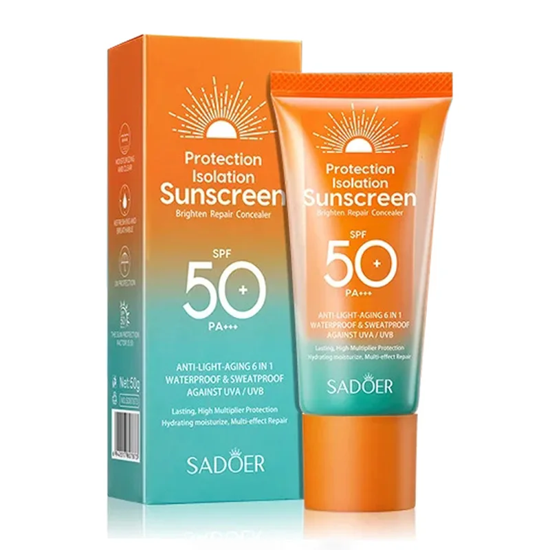Sunscreen For Face Protector Solar Skincare Dual Tube Multi Effect PA+++ Facial Sunscreen Solar Blocker SADOER Spf 50+