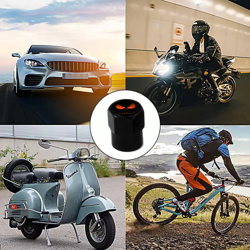 4 Pcs Car Tire Valve Caps Style Tire be dust-proof Valve Cap Aluminum Wheel Stem Air Caps Car Universal Accessories