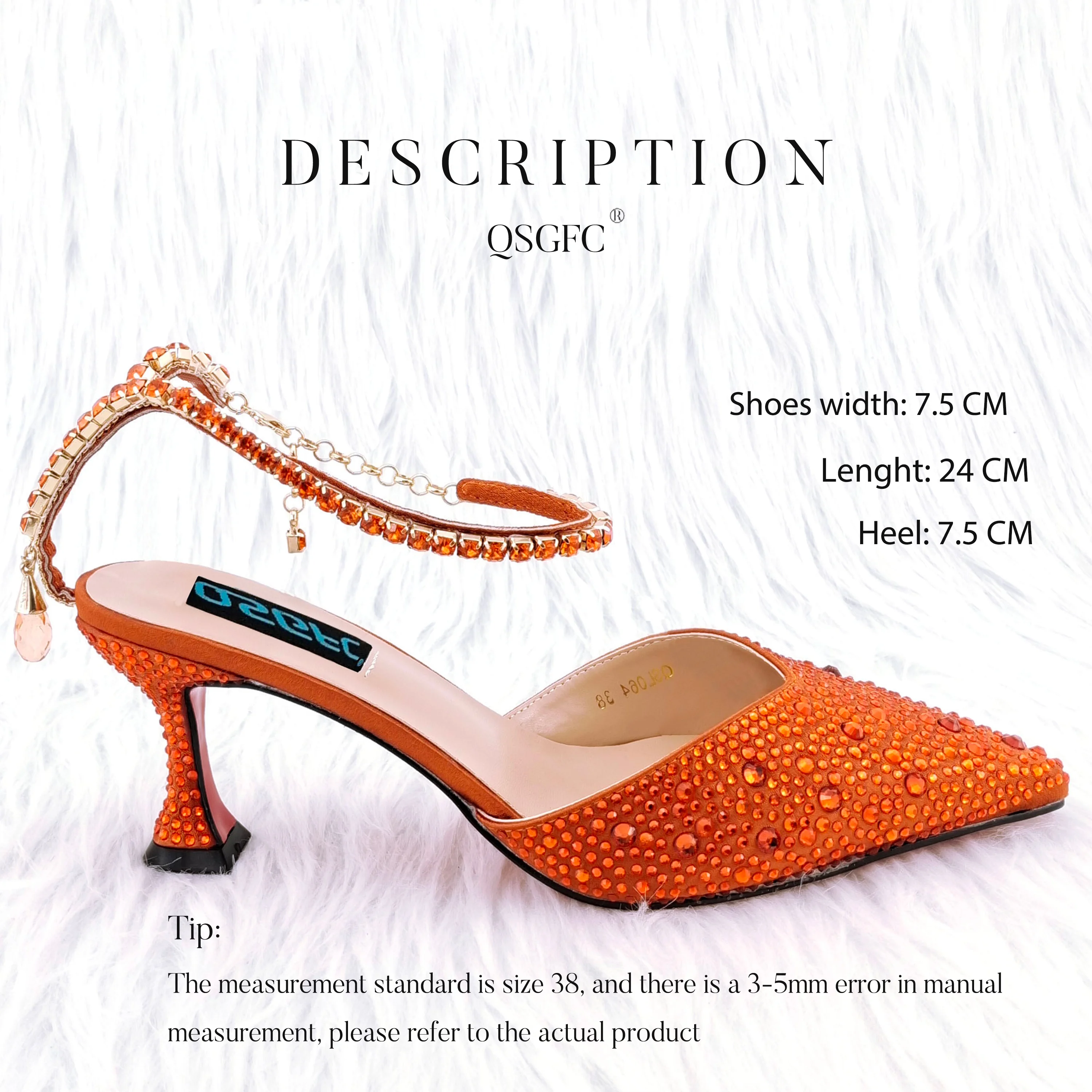 A PAIR SHOES ORANGE