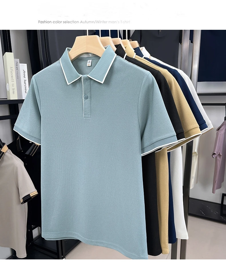 High quality men's short sleeved summer new fashion brand striped Korean style golf custom comfortable casual business T-shirt 11 Saec8594a20c249d983bd094f6eef55efi