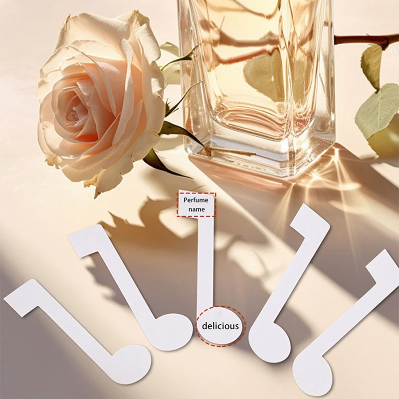 100Pcs Note Shape Tape Aromatherapy Fragrance Perfume Essential Oils Test Tester Paper Strips Outfit Scented Diffuse Sticks