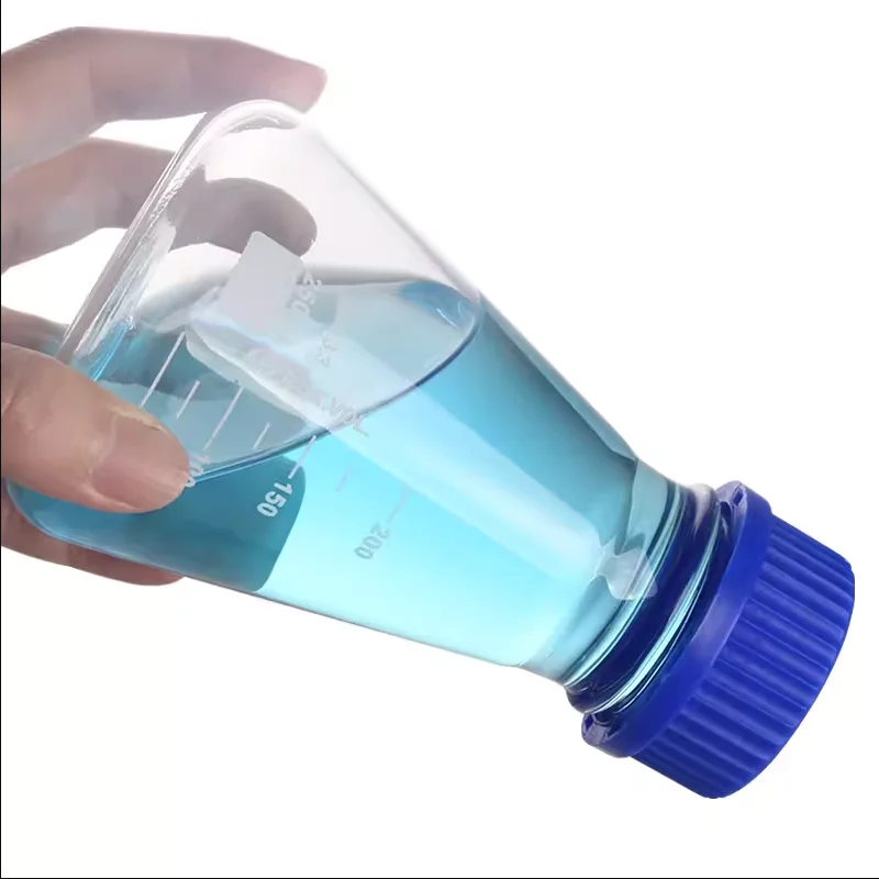 50-1000ml Borosilicate Glass Conical Flasks with screw tops Laboratory Triangular Flasks Chemical Reagent Bottles