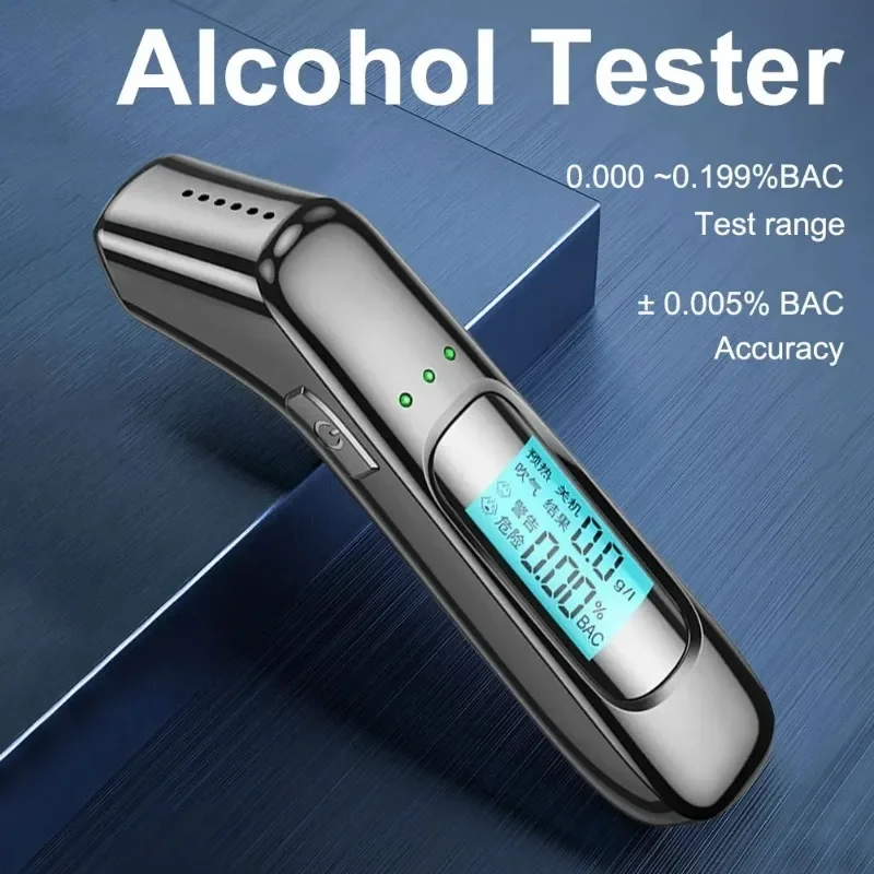 Alcohol Tester Professional Breath Alcohol Tester Digital Display Non-Contact Breathalyzer High Precision for Professional Use