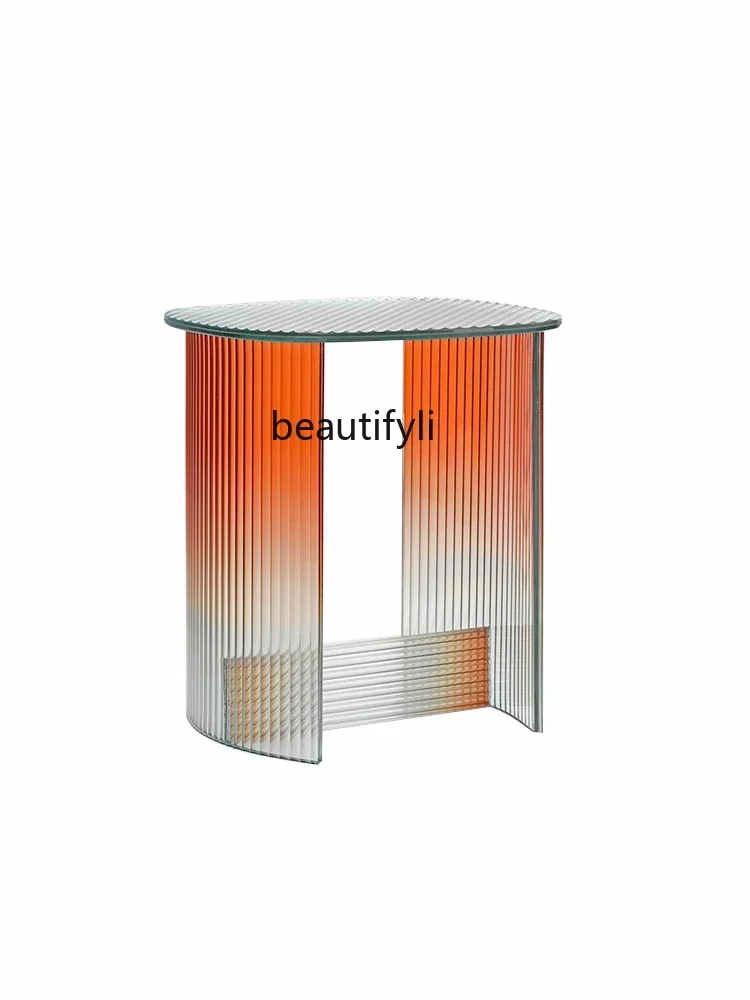 

Designer Model Gradient Color Ripple Acrylic Tea Table High-End Custom Personalized Creative Art Bedside Side Table furniture