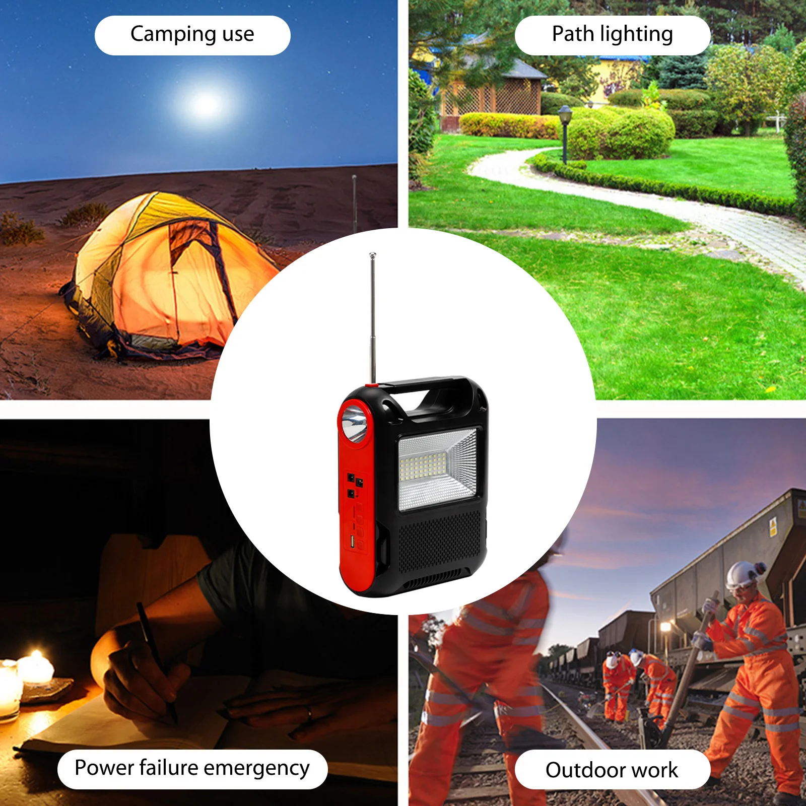 Im Freien LED-Solar lampe Bluetooth Audio Camping Licht Flutlicht  Taschenlampe