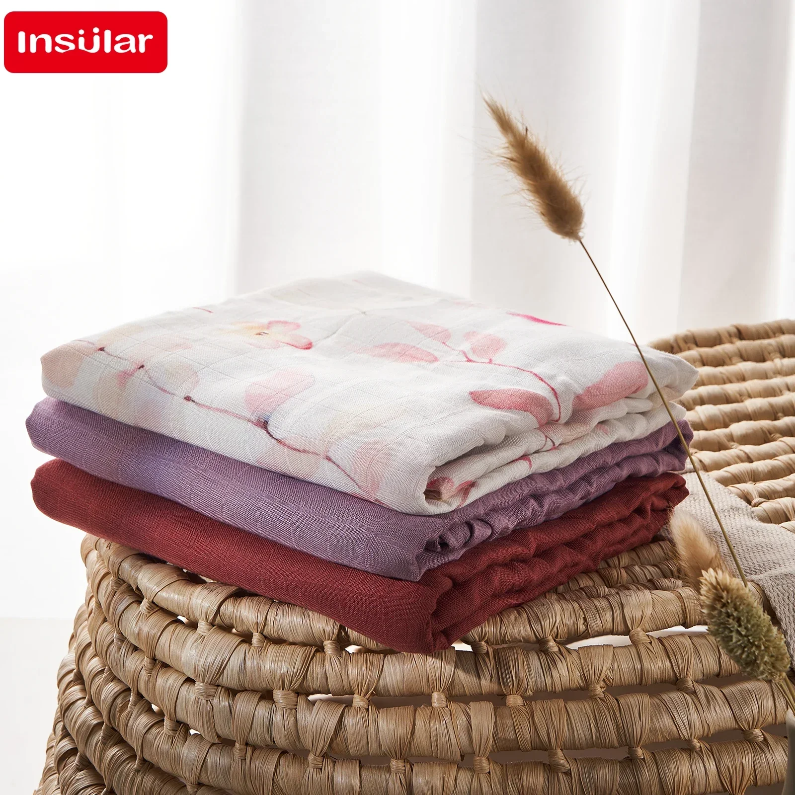 120*120cm Muslin 70% Bamboo Baby Blanket Soft Newborn Blankets 2 Layers Bath Gauze Infant Swaddle Wrap Sleepsack Stroller Cover 4