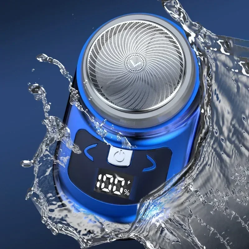 남성용 휴대용 전기 면도기 포켓 전기 면도기, 미니 수염 면도기, LCD 전원 디스플레이, C 타입 충전식 여행 가정용 면도기