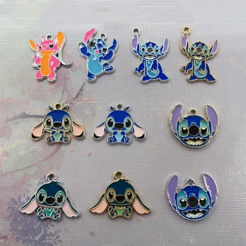 

10pcs Enamel Pack Alloy Drops Animal Stitch Charm Pendant Necklace Keychain DIY Handmade Keychain Necklace Cute Earring charms