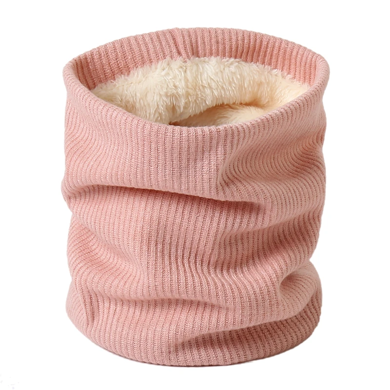 Cozy Striped Winter Snood Scarf with Plush Lining